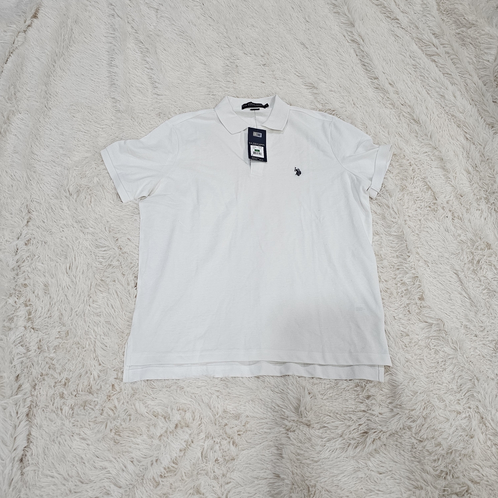 U.S. Polo Assn. White Polo Shirt with Navy Logo
